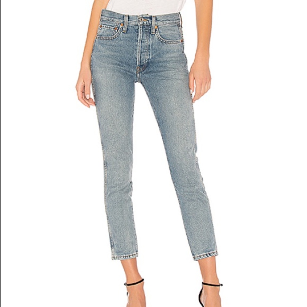 Re/done Double Needle Crop Jean